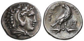 ‡ Kings of Macedon, Alexander III (336-323 BC), drachm, Amphipolis (?), head of Herakles right in lion-skin headdress, rev., ΑΛΕΞΑΝΔΡΟΥ, eagle standin...