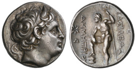 ‡ Kings of Macedon, Demetrios Poliorketes (306-283 BC), tetradrachm, uncertain mint, diademed and horned head right, rev., ΒΑΣΙΛΕΩΣ ΔΗΜHΤΡΙΟΥ, Poseido...