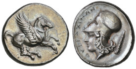 ‡ Illyria, Dyrrhachium, stater, c. 350 BC, Pegasus, bridled, flying right, rev., ΔΥΡΡΑΧΙΝΩΝ, helmeted head of Athena left; to right, club and Σ, 8.68g...