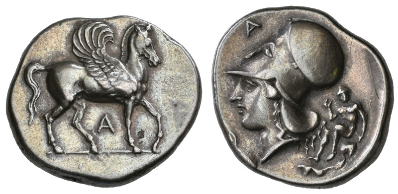 ‡ Epirus, Ambrakia, stater, c. 360-338 BC, Pegasus with curled wing walking righ...