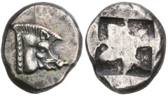 ‡ Cycladic Islands, Kythnos, tetrobol, c. 475-460 BC, head of boar right, rev., quadripartite incuse square, 2.89g (Sheedy 30; A. K. Kryou & D.N. Arte...