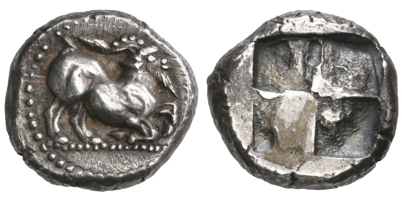 ‡ Cycladic Islands, Paros, drachm, c. 500-485 BC, goat kneeling to right on dott...