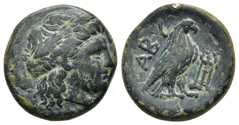 Troas. Abydos circa 300-200 BC. Bronze Æ (20mm. 8.56 g). Laureate head of Apollo...