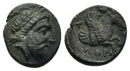 MYSIA. Adramytion. Ae (12mm, 1.45 g). (4th century BC). Obv: Laureate head of Zeus right. Rev: ΑΔΡΑΜΥ. Forepart of Pegasos right.
