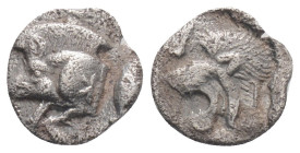 Hemiobol AR
Mysia, Kyzikos, c. 450-400 BC
6 mm, 0,40 g