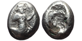 Siglos AR
Persia, Achaemenid Empire, time from Darios I to Xerxes II, 485-420 BC. Sardes, Persian king in kneeling-running stance right, holding spea...