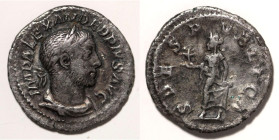 Denarius AR
Severus Alexander (231-235 AD), Rome, IMP ALEXANDER PIVS AVG, laureate bust of Severus Alexander right / SPES PVBLICA, Spes walking left ...