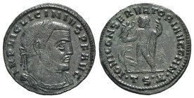 Follis Æ
Licinius I (308-324), Thessalonica, 312-313, Laureate, draped and cuirassed bust r. R/ Jupiter standing l., holding Victory standing r. on g...