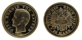 Gold Copy of 20 Mark, Otto, Gold 585/1000
11 mm, 0,50 g