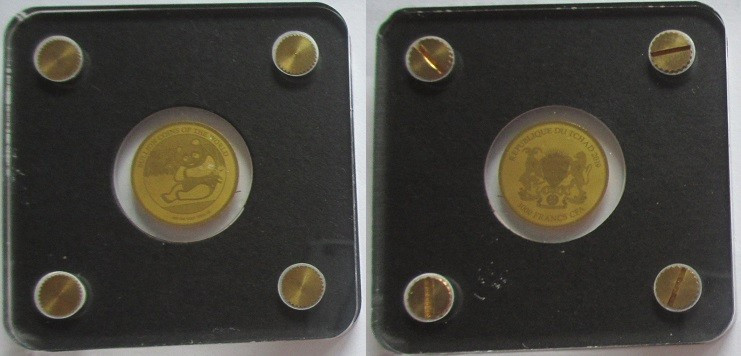 1/500 Oz, Panda, Gold 999/1000 (Chad)