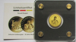 1/500 Oz, Germany, 30 Jahre Mauerfall, Gold 999/1000, R. Reagan
