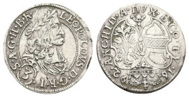 Austria, Holy Roman Empire, Leopold I, AD 1658-1705, LEOPOLDVS D G R I (3) S A G H B R, Leopold I of Habsburg facing right, the top of the head reache...