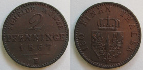 2 Pfennige 1867 B