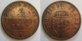 3 Pfennige 1867 A