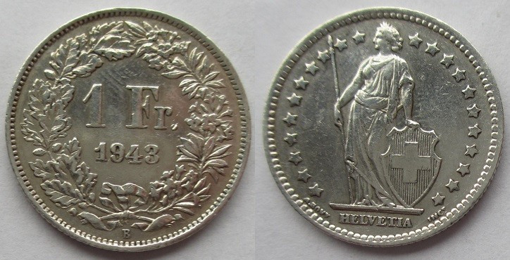 1 Frank AR
Switzerland, 1943