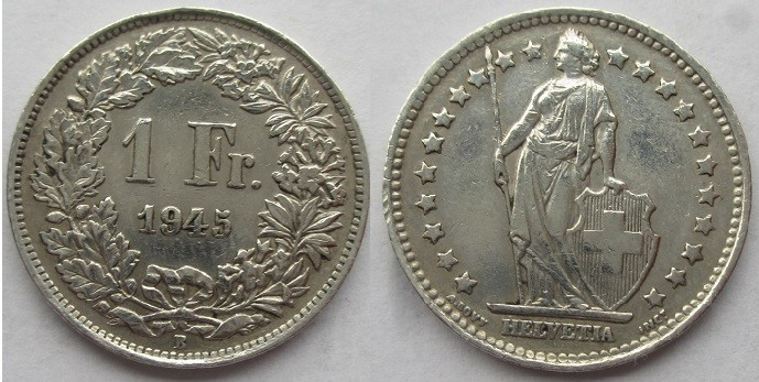 1 Frank AR
Switzerland, 1945