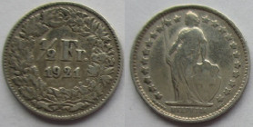 1/2 Frank AR
Switzerland, 1921