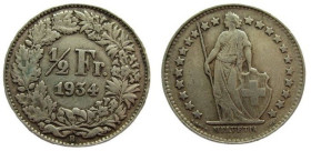 1/2 Frank AR
Switzerland, 1934
