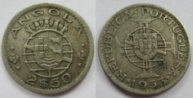 Portugal, 2,50 Escudos, 1953 (Angola)