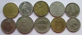Ten world coins