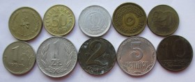 Ten world coins