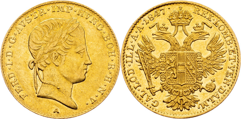 Ferdinand V., 1 Dukat 1847, A, Vienna Ferdinand V., 1 Dukat 1847, A, Vienna, 3,4...