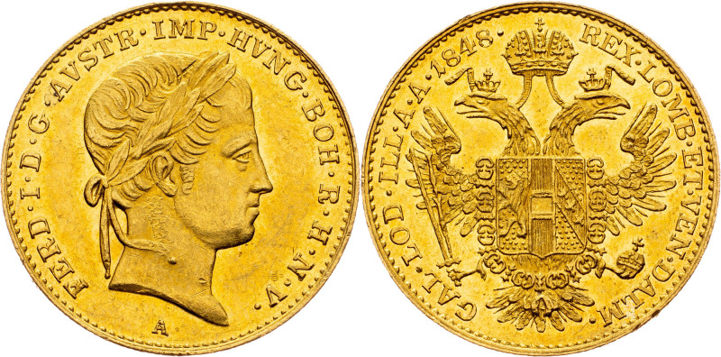 Ferdinand V., 1 Dukat 1848, A, Vienna Ferdinand V., 1 Dukat 1848, A, Vienna, 3,4...