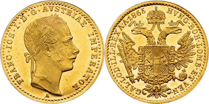 Franz Joseph I., 1 Dukat 1865, A, Vienna Franz Joseph I., 1 Dukat 1865, A, Vienn...