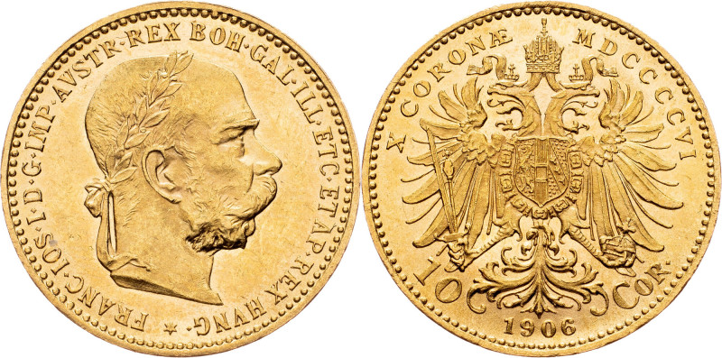 Franz Joseph I., 10 Krone 1906, Vienna Franz Joseph I., 10 Krone 1906, Vienna, 3...