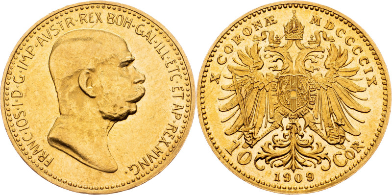 Franz Joseph I., 10 Krone 1909, Marshall, Vienna Franz Joseph I., 10 Krone 1909,...