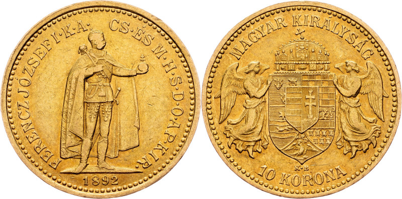 Franz Joseph I., 10 Korona 1892, KB, Kremnitz Franz Joseph I., 10 Korona 1892, K...