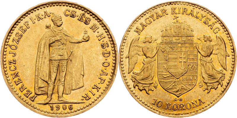 Franz Joseph I., 10 Korona 1906, KB, Kremnitz Franz Joseph I., 10 Korona 1906, K...