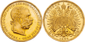 Franz Joseph I., 20 Krone 1894, Vienna