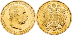 Franz Joseph I., 20 Krone 1895, Vienna