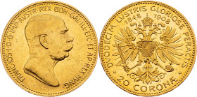 Franz Joseph I., 20 Krone 1908, Vienna
