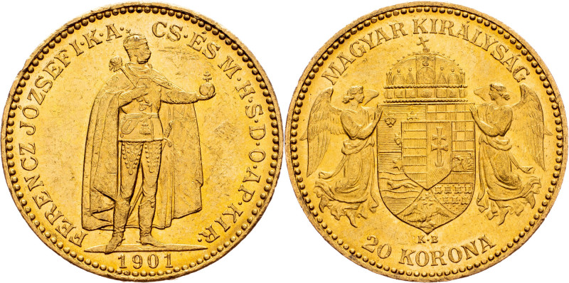 Franz Joseph I., 20 Korona 1901, KB, Kremnitz Franz Joseph I., 20 Korona 1901, K...