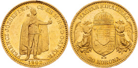 Franz Joseph I., 20 Korona 1902, KB, Kremnitz