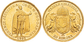 Franz Joseph I., 20 Korona 1905, KB, Kremnitz