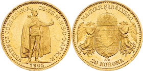 Franz Joseph I., 20 Korona 1905, KB, Kremnitz