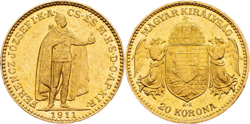 Franz Joseph I., 20 Korona 1911, KB, Kremnitz Franz Joseph I., 20 Korona 1911, K...