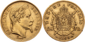 Napoleon III., 20 Francs 1863, A, Paris