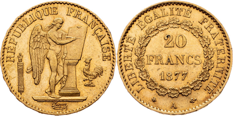 Third Republic, 20 Francs 1877, A, Paris Third Republic, 20 Francs 1877, A, Pari...