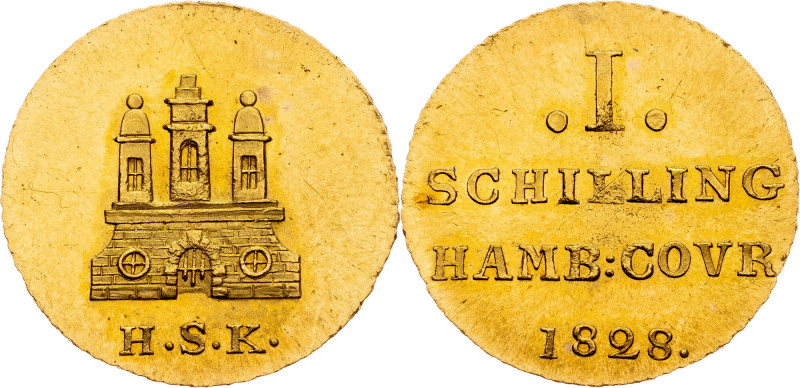Hamburg, 1 Schilling 1828, Pattern Hamburg, 1 Schilling 1828, Pattern, 1,67 g, A...