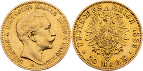 Prussia, William II., 20 Mark 1889, A, Berlin