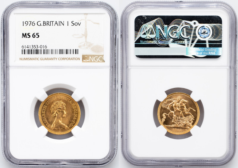 Elizabeth II., 1 Sovereign 1976, Llantrisant Elizabeth II., 1 Sovereign 1976, Ll...