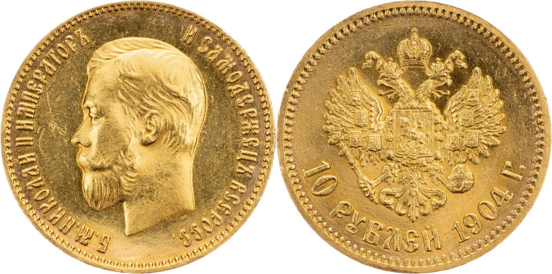 Nicholas II., 10 Roubles 1904, АР Nicholas II., 10 Roubles 1904, АР, Au (900/100...