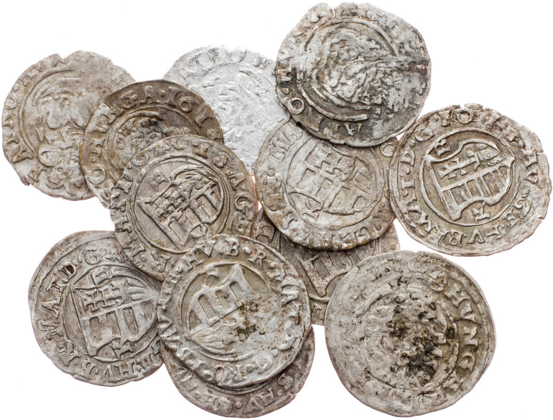 Matthias II., Denar 1608-1619, KB Matthias II., Denar 1608-1619, KB, Lot of 12pc...