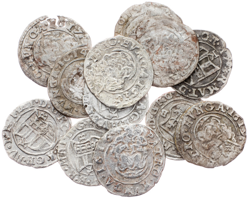 Matthias II., Denar 1608-1619, KB Matthias II., Denar 1608-1619, KB, Lot of 12pc...