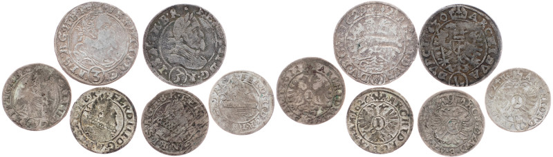 Ferdinand II., Lot 1619-1637 Ferdinand II., Lot 1619-1637, Lot of 6pcs; VG-VF
...