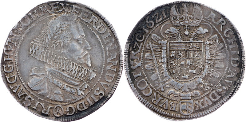 Ferdinand II., 1 Thaler 1621, Vienna Ferdinand II., 1 Thaler 1621, Vienna, 28,23...